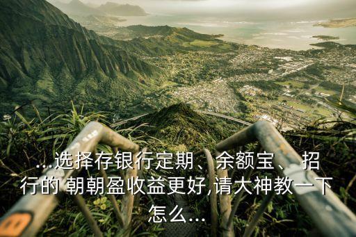 招行朝朝盈利息多少,招行的朝朝盈2號是什么