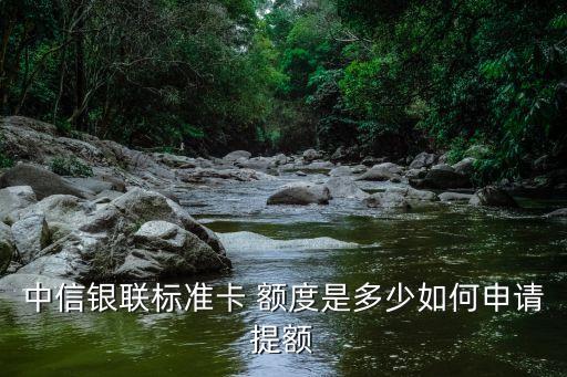 中信銀聯(lián)標(biāo)準(zhǔn)卡 額度是多少如何申請?zhí)犷~