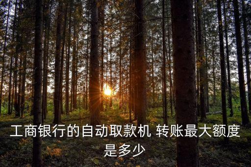 工商銀行的自動取款機 轉(zhuǎn)賬最大額度是多少