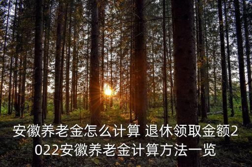 安徽養(yǎng)老金怎么計(jì)算 退休領(lǐng)取金額2022安徽養(yǎng)老金計(jì)算方法一覽