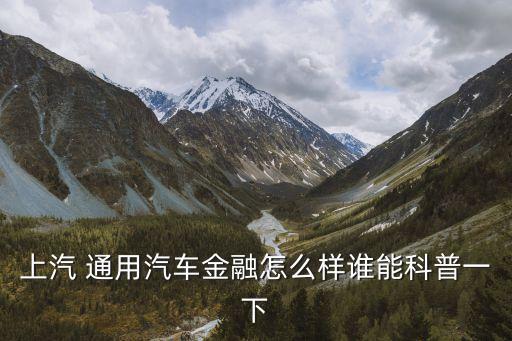 上汽 通用汽車金融怎么樣誰能科普一下