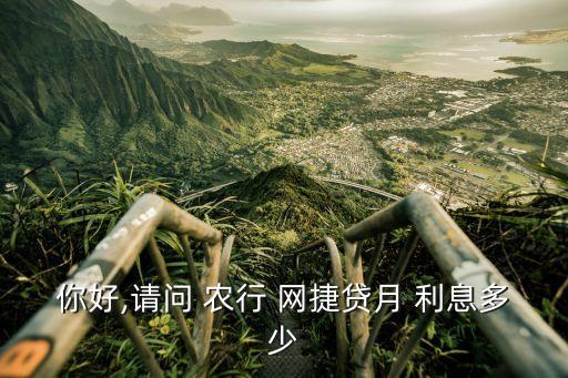你好,請(qǐng)問(wèn) 農(nóng)行 網(wǎng)捷貸月 利息多少
