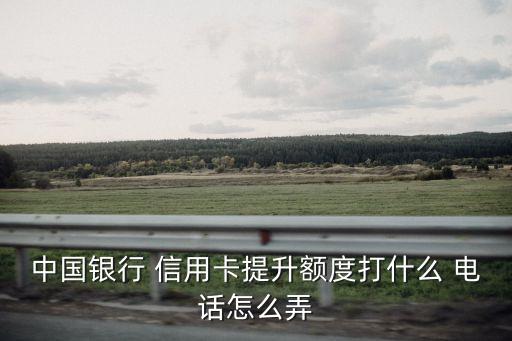 中國銀行 信用卡提升額度打什么 電話怎么弄