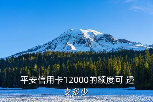  平安信用卡12000的額度可 透支多少