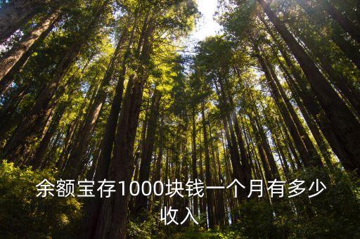  余額寶存1000塊錢一個月有多少收入