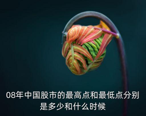 08年中國(guó)股市的最高點(diǎn)和最低點(diǎn)分別是多少和什么時(shí)候