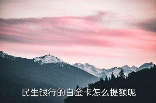 民生鉆石提額度多少,民生信用卡提額度最快方法