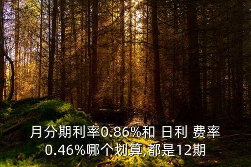 月分期利率0.86%和 日利 費(fèi)率0.46%哪個(gè)劃算,都是12期