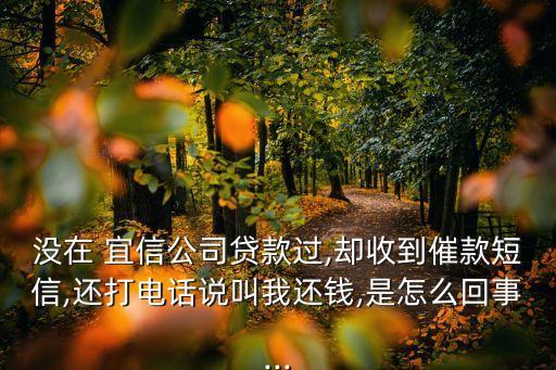 沒在 宜信公司貸款過,卻收到催款短信,還打電話說叫我還錢,是怎么回事...