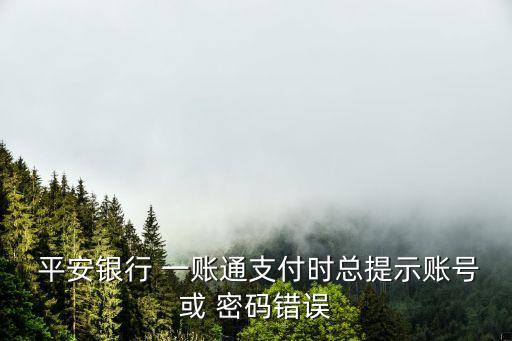  平安銀行 一賬通支付時(shí)總提示賬號或 密碼錯(cuò)誤
