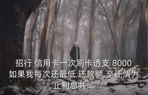 招行 信用卡一次刷卡透支 8000如果我每次還最低 還款額,至還清為止利息共...