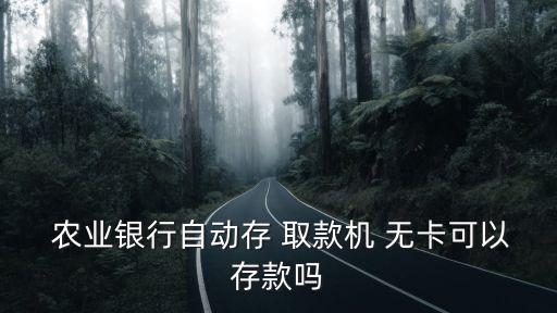  農(nóng)業(yè)銀行自動存 取款機 無卡可以存款嗎