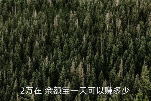 2萬余額寶日收益多少,余額寶萬份收益什么意思