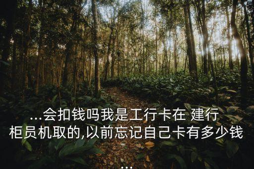 ...會扣錢嗎我是工行卡在 建行 柜員機取的,以前忘記自己卡有多少錢...