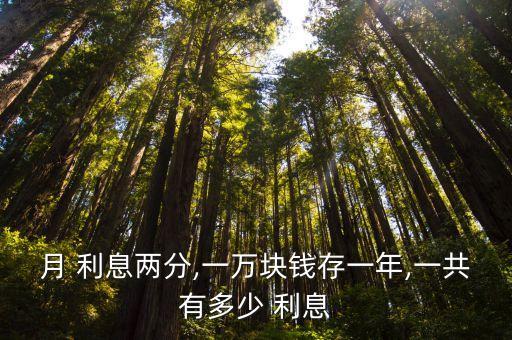 2分息1萬一年多少利息嗎,1300萬一年存息是多少