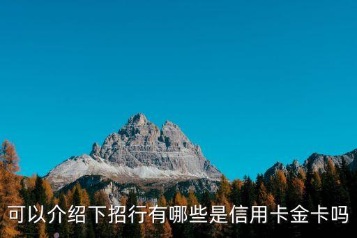 可以介紹下招行有哪些是信用卡金卡嗎