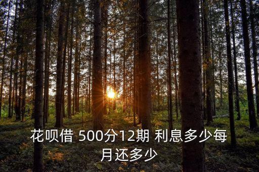 花唄借 500分12期 利息多少每月還多少