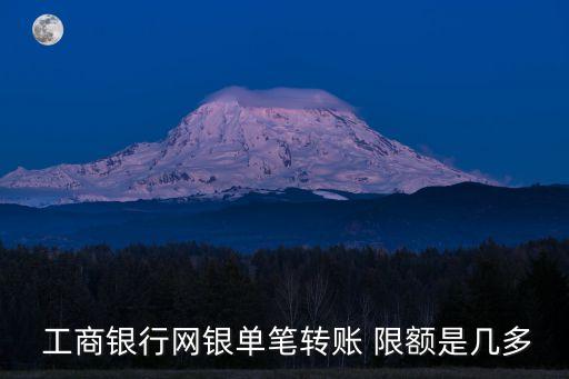  工商銀行網(wǎng)銀單筆轉(zhuǎn)賬 限額是幾多