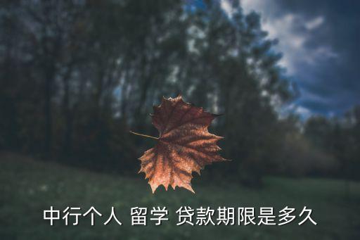 中行個人 留學(xué) 貸款期限是多久