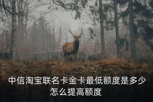  中信淘寶聯(lián)名卡金卡最低額度是多少怎么提高額度