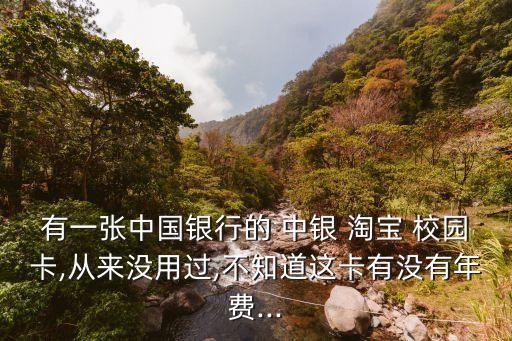 有一張中國(guó)銀行的 中銀 淘寶 校園卡,從來沒用過,不知道這卡有沒有年費(fèi)...