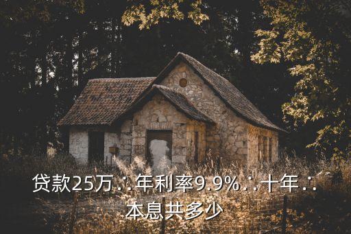 貸款25萬(wàn)∴年利率9.9%∴十年∴本息共多少