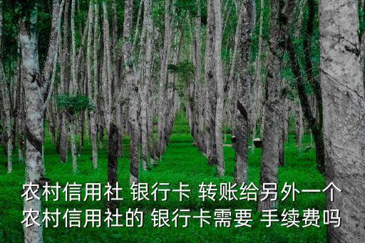農(nóng)信銀行卡轉(zhuǎn)賬手續(xù)費多少,微信收付款轉(zhuǎn)賬到銀行卡要手續(xù)費嗎