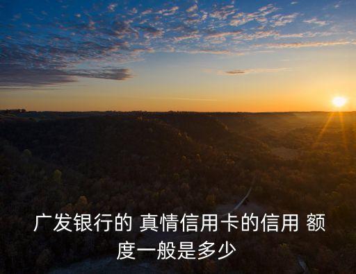  廣發(fā)銀行的 真情信用卡的信用 額度一般是多少