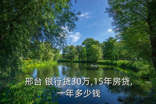  邢臺 銀行貸30萬,15年房貸, 一年多少錢