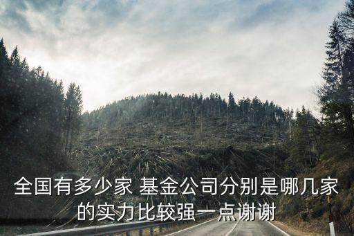 全國有多少家 基金公司分別是哪幾家的實力比較強一點謝謝