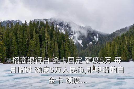 招商銀行白 金卡固定 額度5萬(wàn) 每月臨時(shí) 額度5萬(wàn)人民幣,那申請(qǐng)的白 金卡 額度...