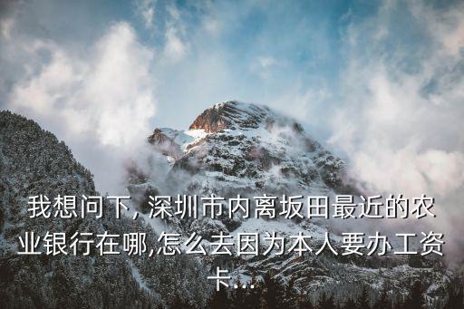 我想問下, 深圳市內(nèi)離坂田最近的農(nóng)業(yè)銀行在哪,怎么去因?yàn)楸救艘k工資卡...