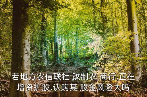 若地方農(nóng)信聯(lián)社 改制農(nóng) 商行,正在增資擴(kuò)股,認(rèn)購其 股金風(fēng)險大嗎