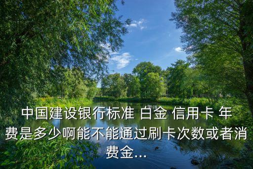中國(guó)建設(shè)銀行標(biāo)準(zhǔn) 白金 信用卡 年費(fèi)是多少啊能不能通過(guò)刷卡次數(shù)或者消費(fèi)金...