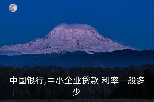 中國(guó)銀行,中小企業(yè)貸款 利率一般多少