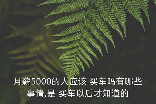 月薪5000的人應(yīng)該 買車嗎有哪些事情,是 買車以后才知道的