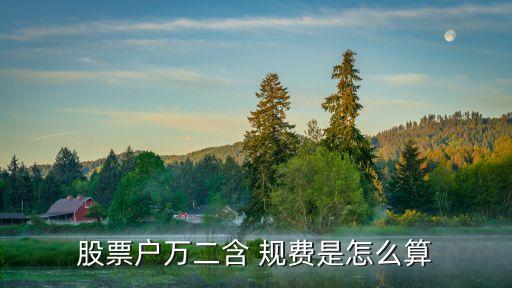 股票戶萬二含 規(guī)費(fèi)是怎么算