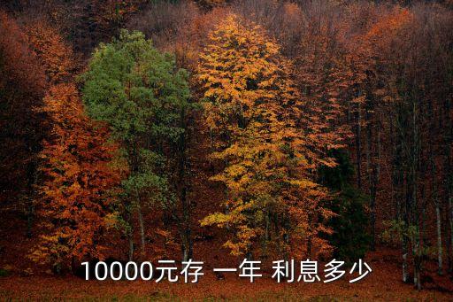 10000元存 一年 利息多少