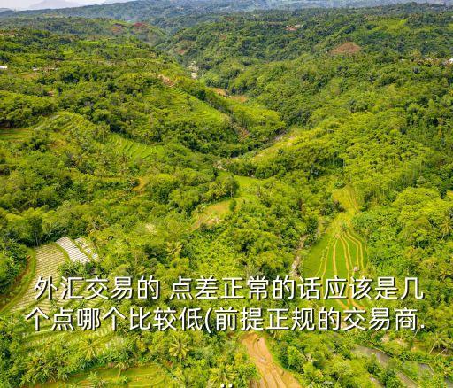  外匯交易的 點差正常的話應該是幾個點哪個比較低(前提正規(guī)的交易商...