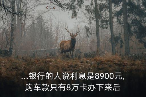 ...銀行的人說利息是8900元,購車款只有8萬卡辦下來后
