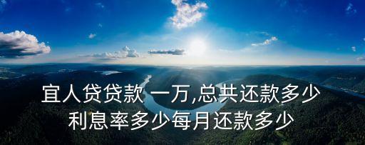宜人貸借一萬利息多少錢,閃電貸借一萬的利息