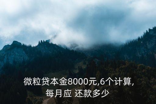  微粒貸本金8000元,6個(gè)計(jì)算,每月應(yīng) 還款多少