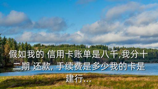 假如我的 信用卡賬單是八千,我分十二期 還款, 手續(xù)費是多少我的卡是建行...