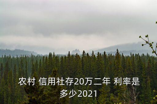  農(nóng)村 信用社存20萬二年 利率是多少2021