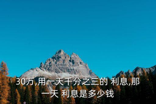 30萬,用一天千分之三的 利息,那一天 利息是多少錢