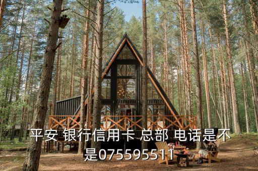  平安 銀行信用卡 總部 電話是不是075595511