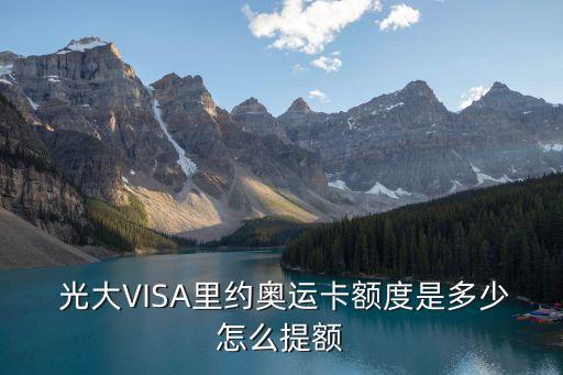  光大VISA里約奧運卡額度是多少怎么提額