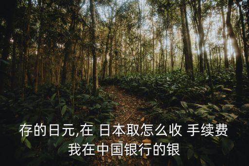 存的日元,在 日本取怎么收 手續(xù)費我在中國銀行的銀