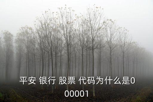  平安 銀行 股票 代碼為什么是000001