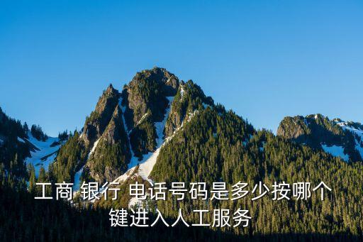  工商 銀行 電話號碼是多少按哪個鍵進入人工服務(wù)